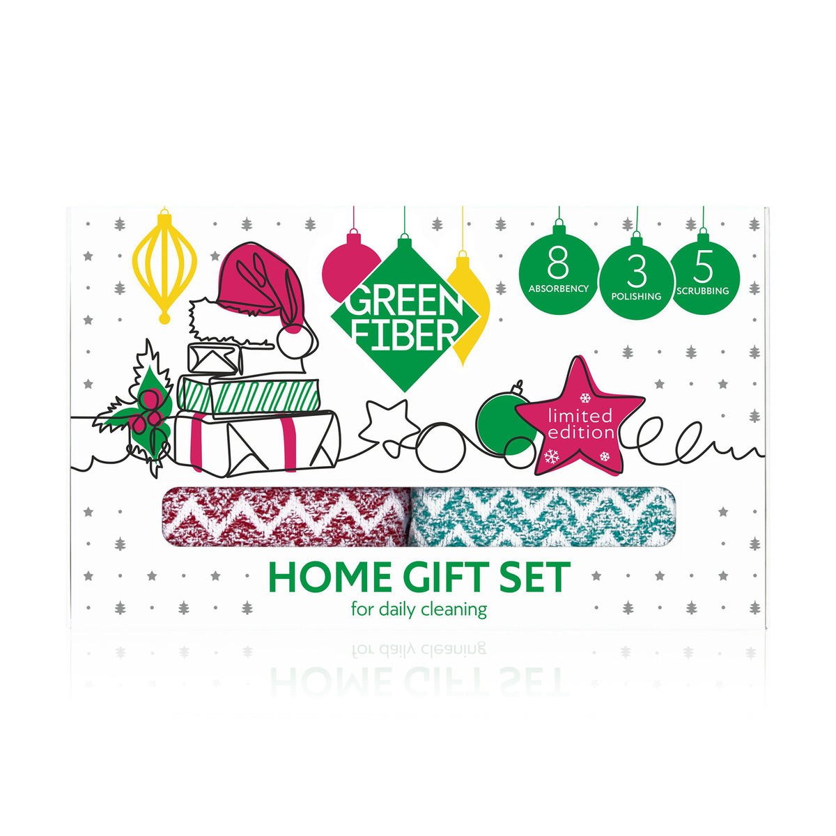 Подарочный набор файберов для ежедневной уборки Green Fiber HOME GIFT SET  по цене 990 руб. - купить в Мариинске ☛ Доставка ☆ Интернет-магазин  «EcoGreenDom»